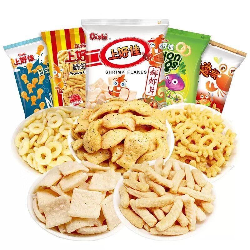 上好佳薯片鲜虾片条洋葱圈小包装儿童膨化零食大礼包休闲食品小吃