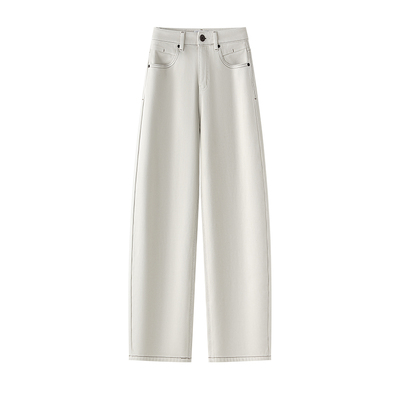 高腰宽松牛仔弯刀裤显瘦洋气长裤