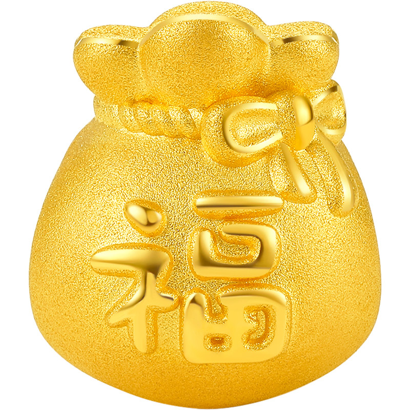周六福黄金转运珠足金福袋手链