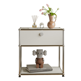 中古USM床头柜不锈钢简约模块柜收纳储物窄柜小型卧室边柜轻奢