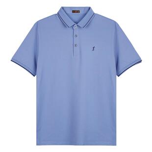 才子翻领短袖POLO衫男2026夏季新款修身薄款透气商务休闲T恤上衣
