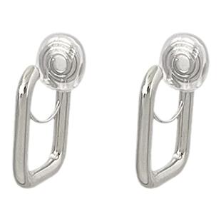 GMI无耳洞方形素圈金属耳夹女冷淡风独特漂亮气质蚊香盘耳饰耳环