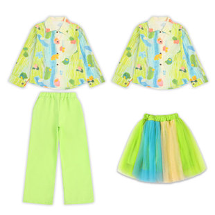 中小学生运动会开幕式服装儿童啦啦队演出服长袖幼儿园舞蹈表演服