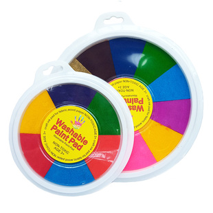 儿童手掌画印泥拓印颜料绘画涂鸦手指画环保可水洗手印盘海绵画刷