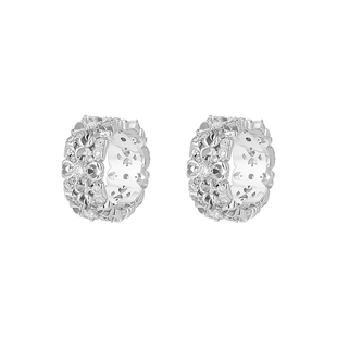 YGPN鸢尾花耳夹女莫桑钻原创菱形耳骨夹小众复古轻奢松弛感耳饰