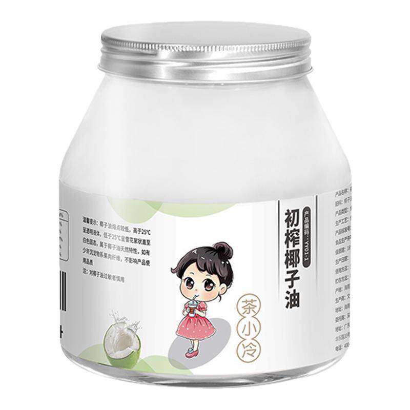 茶小冷纯椰子油护发护肤食用油1L