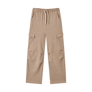 商场同款URLAZH有兰2025冬季新款杏色休闲宽松羊毛工装降落伞裤女