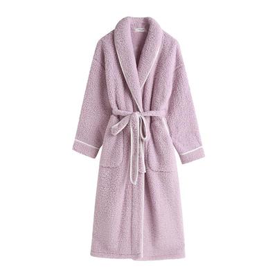 秋鹿冬季加绒加厚情侣家居服睡袍