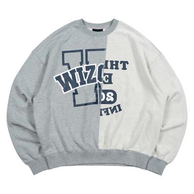 THEWIZ美式复古拼接长袖卫衣