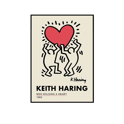 凯斯哈林haring卡通风客厅装饰画