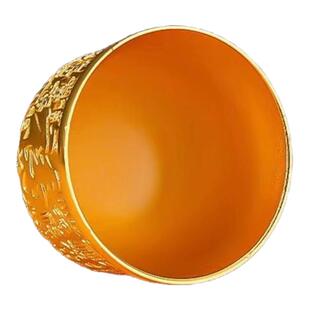 捡漏香港正品砂金色杯子高档熟金茶具家用招财百福茶杯