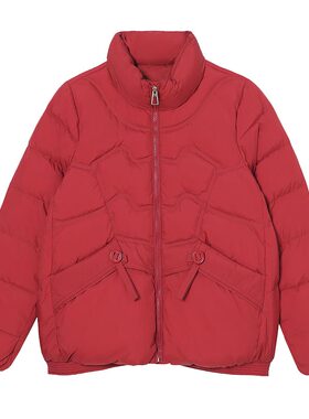 秋冬季羽绒服短款女酒红色上衣外套冬装白鸭绒妈妈装宽松休闲袄子