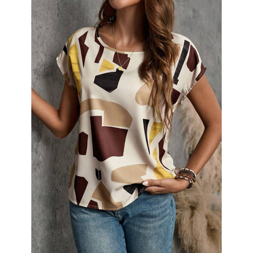 B 34653 Crew Neck Print Women's Tee 圆领印花女士短袖跨境