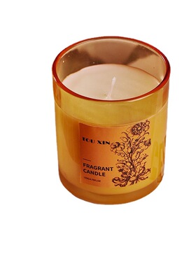 孔雀蓝玻璃杯无烟大豆蜡香薰蜡烛
