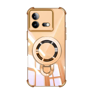 vivoiQOONeo8手机壳新款气囊防摔全包透明硅胶软壳适用iQOONeo8Pro高端商务创意车载磁吸支架简约超薄保护套