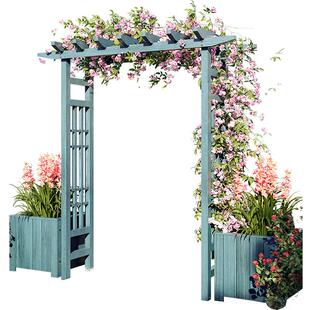 室外庭院防腐木别墅院子爬藤架阳台花园拱门花架户外围栏木栅栏门