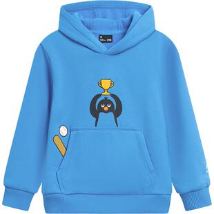 商场同款|李宁小童加绒保暖卫衣青少年男童装女宝宝宽松连帽冬装