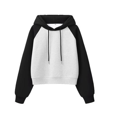 班尼路S&K系列短款撞色连帽卫衣女2025秋新款小个子宽松显瘦上衣Q