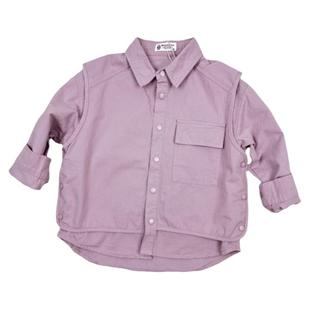 RESUMEHOME简历家秋季新款宝宝休闲纯棉儿童假两件长袖衬衫外套潮