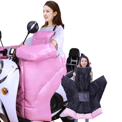 电动车挡风被冬季加绒PU皮革分体