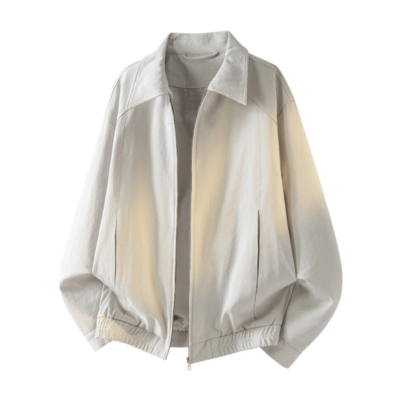 老钱风极简设计轻量化翻领外套男2026春季新款宽松休闲工装夹克潮