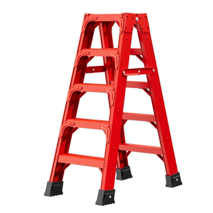 乔迁家用梯子折叠梯加厚加粗款红色人字梯室内楼梯铝合金安全爬梯