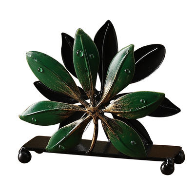 创意铁艺树叶桌面立式纸巾架