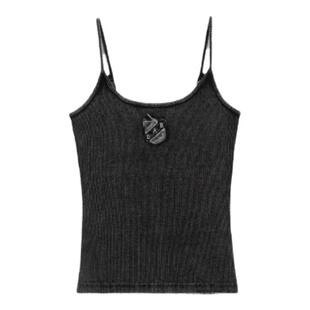 【现货】theBarnnet shell美式辣妹水洗牛仔刺绣吊带背心复古高街