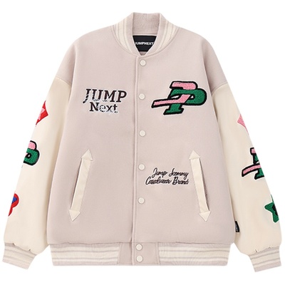 JUMPNEXT秋冬宽松毛巾绣棒球服