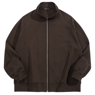 【商场同款】太平鸟男装 美式潮流外套男棕色开衫卫衣B1CRG1293