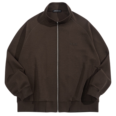 【商场同款】太平鸟男装 美式潮流外套男棕色开衫卫衣B1CRG1293