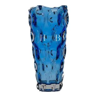 轻奢独立设计师款欧式简约天空蓝玻璃花瓶插花高颜值水培花器摆件