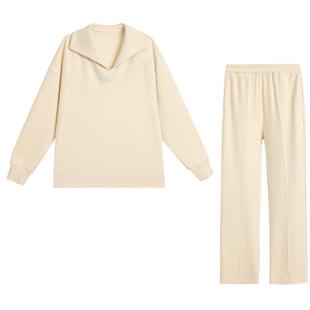 爱慕亲肤暖丝睡衣女秋冬含桑蚕丝可外穿套头/开衫分身家居服套装