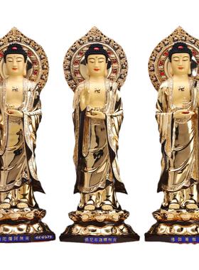 铜鎏金释迦牟尼三宝佛像台湾盛凡