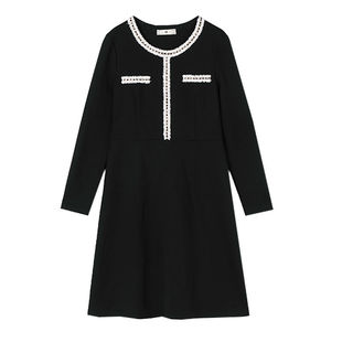 大码女装春秋长袖连衣裙2025新款胖mm显瘦高档小香风遮胯宽松裙子