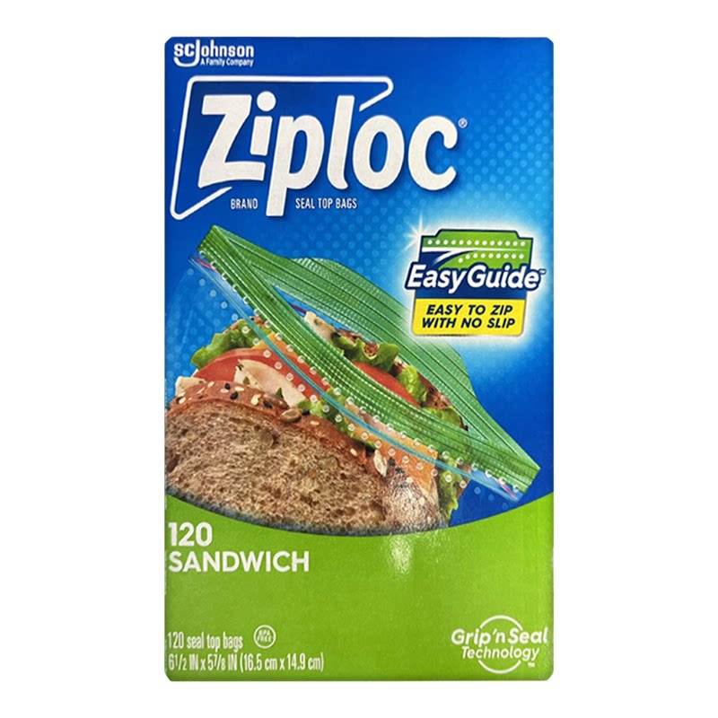 现货美国Ziploc密保诺保鲜袋120个小号密封袋食品级拉链式冷藏袋