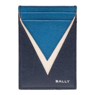 【尊享折扣】BALLY巴利Flag蓝色皮革男士卡包6306703