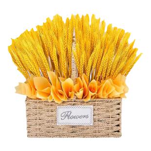 大麦花篮天然金色麦穗喜庆挂饰客厅装饰套装摆设开业大麦田园风