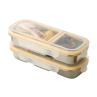 greenkeeps不锈钢饭盒减脂专用迷你定量小便当盒可微波分格餐盒