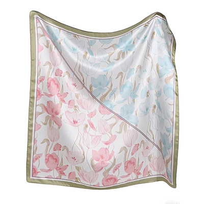 汉岚芝秋季高级感真丝丝巾桑蚕丝女士丝巾系脖小方巾护颈搭配大衣