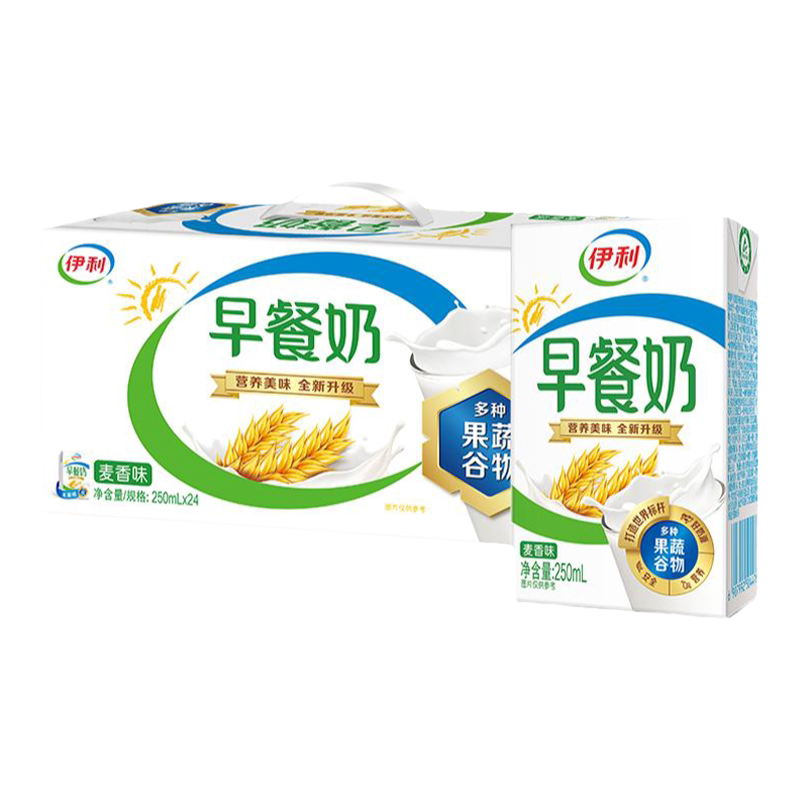 伊利学生营养成人麦香味早餐奶