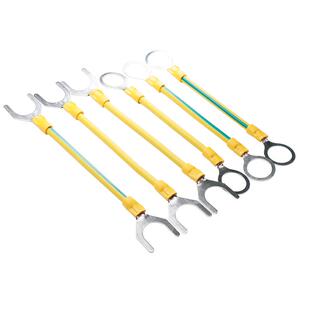 6平方国标BVR黄绿法兰防静电跨接线 桥架接地线U型黄绿双色连接线