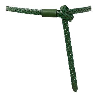 头层牛皮编织细腰带女装饰配裙子西装灰色绿色手工皮带真皮百搭潮