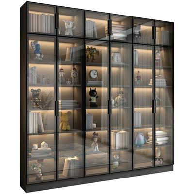 轻奢书架现代简约书柜防尘展示柜