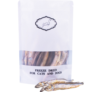 Cc家鲜肉冻干猫粮大号带籽多春鱼100g营养小鱼干猫咪宠物零食狗粮