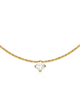 露丝同款莫桑石单钻项链