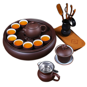 紫砂功夫茶具套装家用客厅小套简约潮汕陶瓷茶盘茶壶茶杯泡茶套装
