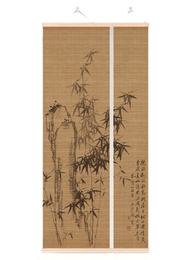 新中式竹帘挂画客厅玄关装饰画