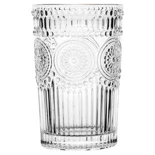 浮雕玻璃杯家用咖啡杯高颜值ins风太阳花水杯女生吸管杯啤酒杯子