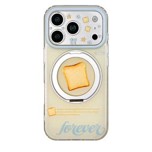 kaia 日韩奶油黄吐司面包英文适用苹果17promax手机壳iphone16pro新款16女17pro支点支架15pro全包防摔手机套